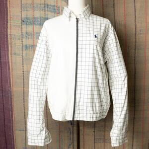 Custom upcycled polo harrington jacket